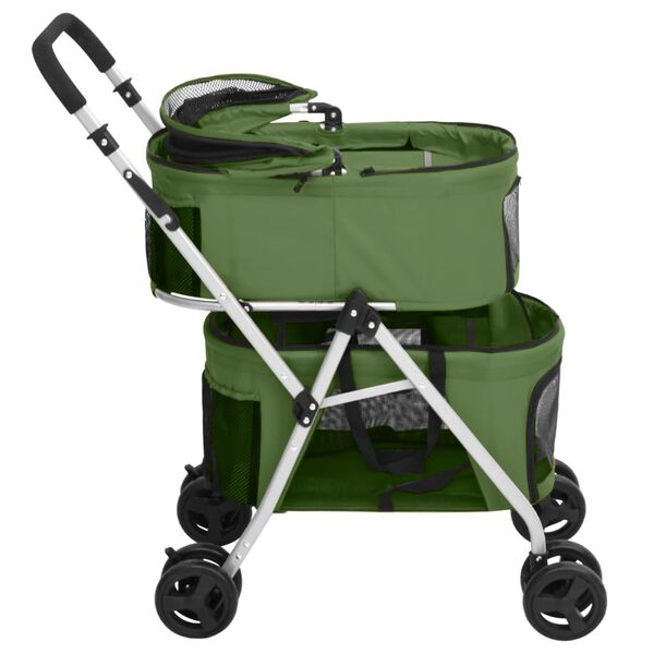 vidaXL 2-Layers Folding Dog Stroller Green 83x48x97 cm Oxford Fabric