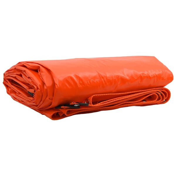 vidaXL Tarpaulin 650g / m&sup2; Orange 5 x 5 m Canvas with PVC Coating