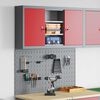 vidaXL Tool Cabinet Set with Shelf 3 pcs Red Powder-Coated Steel