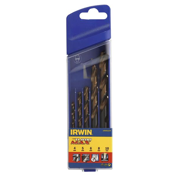 Irwin HSS Turbomax Drill Bit Set 4/5/6/8/10 mm 5 pieces 10502234
