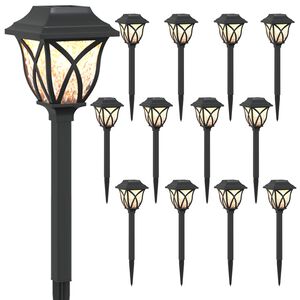 vidaXL Outdoor Solar Lights with Ground Spike 12 pcs Warm White 42 cm