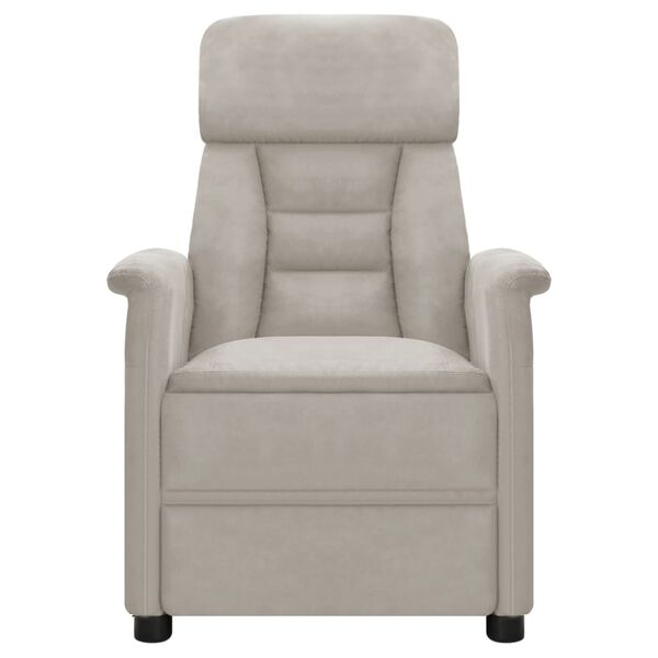 vidaXL Massage Chair Light Grey Microfiber Fabric