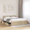 vidaXL Bed Frame with Headboard without Mattress Sonoma Oak 150x200 cm King Size