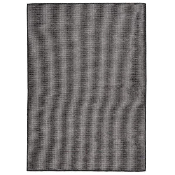 vidaXL Outdoor Flatweave Rug 140x200 cm Grey