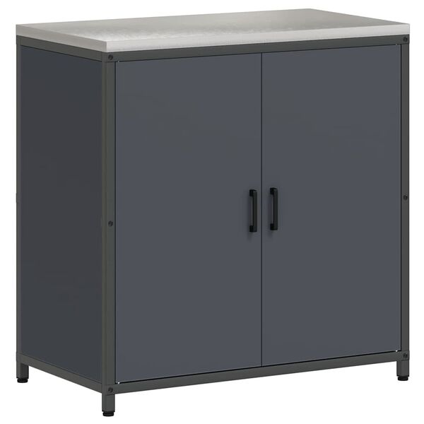 vidaXL Kitchen Storage with Shelf Anthracite 90 x 50 x 92 cm Steel