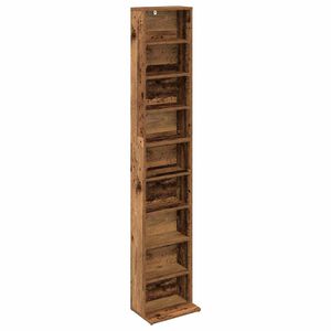 vidaXL CD Cabinet Old Wood 33 x 23.5 x 175 cm Engineered Wood