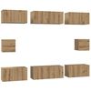 vidaXL TV Cabinet Set Wall-mounted 8 pcs Artisan Oak Engineered Wood