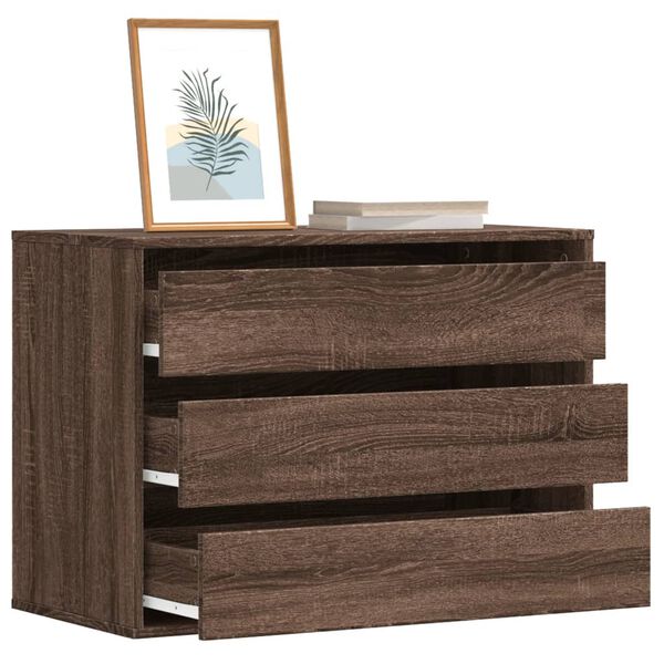 vidaXL Corner Chest of Drawers Brown Oak 80x41x58 cm Engineered Wood
