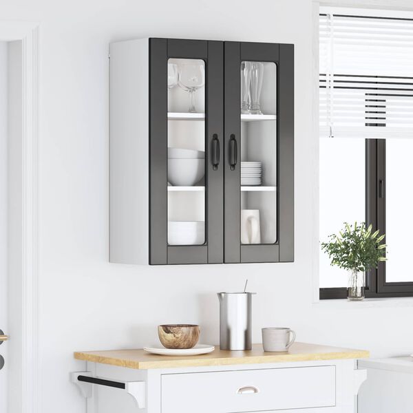 vidaXL Kitchen Cabinet with Door Black 60 x 31 x 80 cm Engineered Wood