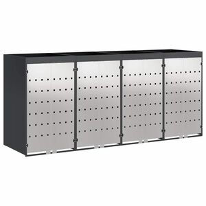 vidaXL Wheelie Bin Storage for 4 Bins Steel Anthracite
