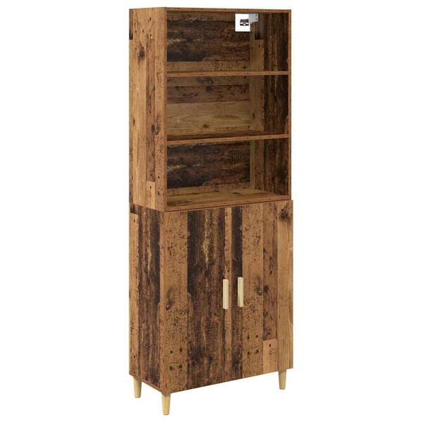 vidaXL Highboard Old Wood 69.5 x 32.5 x 180 cm Engineered Wood