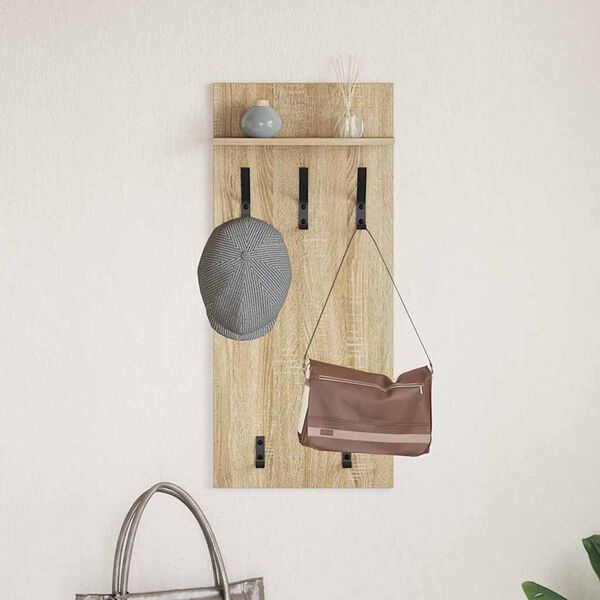 vidaXL Wall-Mounted Coat Rack with Shelf Sonoma Oak 40 x 10 x 90 cm