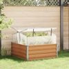 vidaXL Garden Planter with Greenhouse Light Brown 100 x 100 x 77 cm