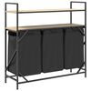 vidaXL Laundry Basket 3 Compartments with Shelves Sonoma Oak