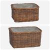 vidaXL Firewood Basket 2 pcs Brown Lacak Rattan