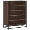 vidaXL Shoe Cabinet Brown Oak 75x38x97.5 cm Engineered Wood and Metal