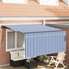 vidaXL Retractable Awning Manual Blue and White 300 x 250 cm
