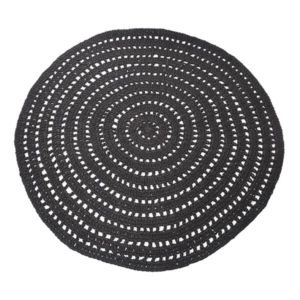 LABEL51 Carpet Knitted Cotton Round 150 cm Black