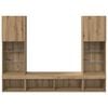 vidaXL TV Wall Units with LED 5 pcs Artisan Oak Engineered Wood