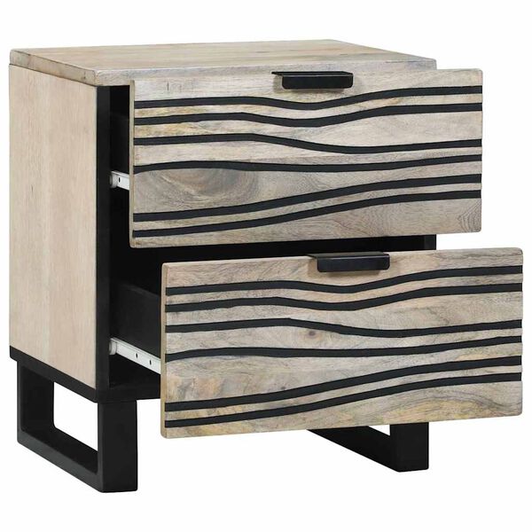 vidaXL Bedside Cabinet with Drawer White and Black 40 x 33 x 46 cm