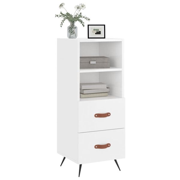vidaXL Sideboard High Gloss White 34.5x34x90 cm Engineered Wood