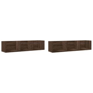 vidaXL Wall Cabinets 2 pcs Brown Oak 75x18x16,5 cm Engineered Wood