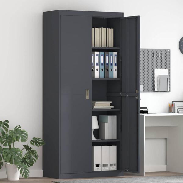 vidaXL Storage Cabinet 2 pcs Anthracite 90 x 40 x 200 cm Steel