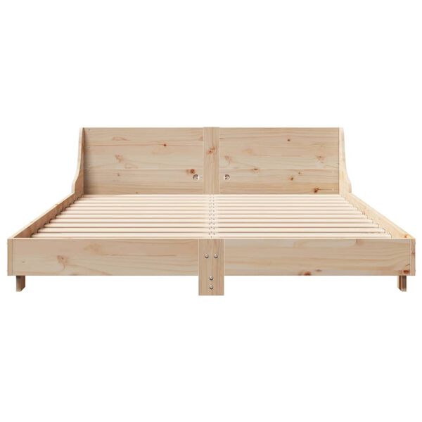 vidaXL Bed Frame without Mattress 150x200 cm King Size Solid Wood Pine
