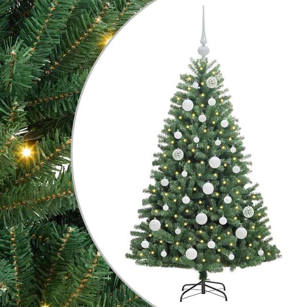 vidaXL Artificial Hinged Christmas Tree Green 120 cm PVC and Metal