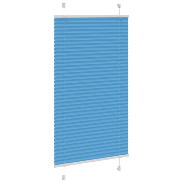 vidaXL Pleated Blind Blue 75x100 cm Fabric Width 74.4 cm Polyester