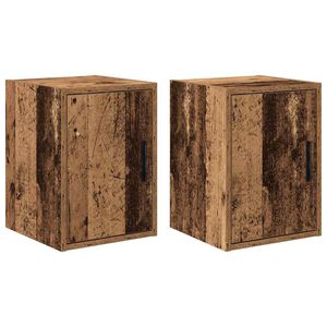 vidaXL Garage Wall Cabinets 2 pcs Old Wood Engineered Wood