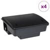 vidaXL Mouse Traps 4 pcs Black 23x19x9,5 cm