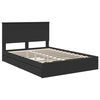 vidaXL Storage Bed with Headboard Black 150 x 200 cm Engineered Wood