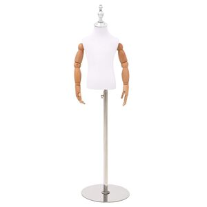 vidaXL Adjustable 120-157 cm Mannequin with Base Unisex PP White