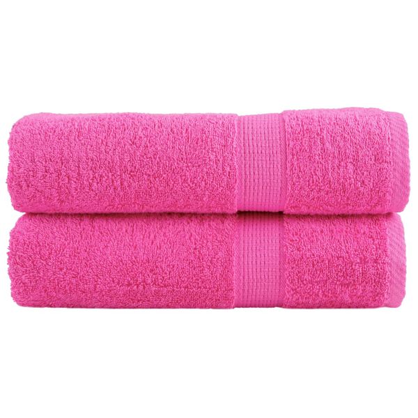 vidaXL Premium Bath Towels "SOLUND" 2 pcs Pink 100x150 cm 600 gsm