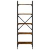 vidaXL Bookcase 5-Tier Smoked Oak 56x31.5x174 cm Engineered Wood