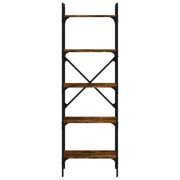 vidaXL Bookcase 5-Tier Smoked Oak 56x31.5x174 cm Engineered Wood