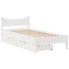 vidaXL Bed Frame with Drawers White 90x200 cm Solid Wood Pine