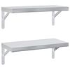 vidaXL Wall Shelves 2 pcs 50x23.5 cm Silver Stainless Steel