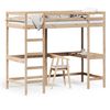 vidaXL Loft Bed without Mattress 100x200 cm Solid Wood Pine
