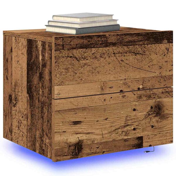 vidaXL Bedside Cabinet 2 pcs Old Wood 50 x 39 x 41 cm Engineered Wood