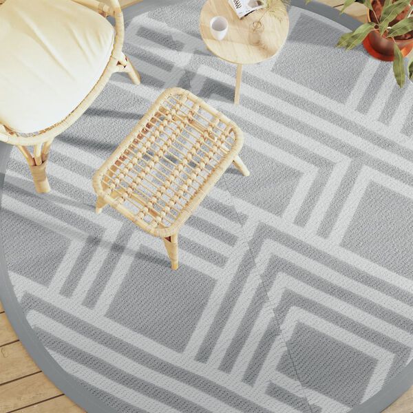 vidaXL Outdoor Carpet ARAKIL Grey Ø200 cm PP