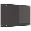 vidaXL Kitchen Backsplash 2 pcs Dark Grey 70 x 50 cm Tempered Glass