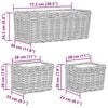 vidaXL Planter Basket with Storage 3 pcs Brown