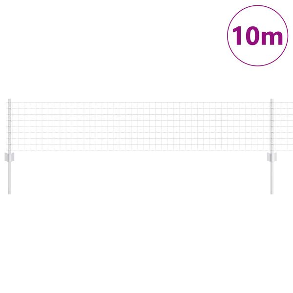 vidaXL Fence with Post Silver 0.4 x 10 m Steel