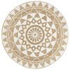 vidaXL Area Rug | Natural and white | Braided Jute | 120 cm diameter | Durable