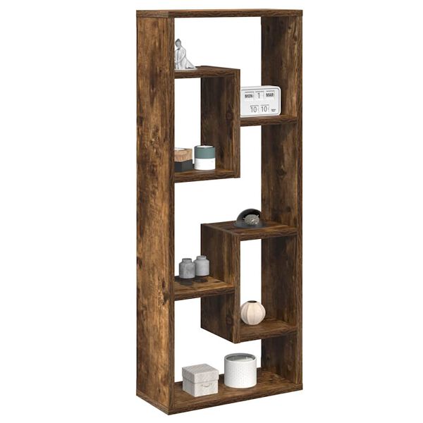 vidaXL Wall Shelf Smoked Oak 36x16x90 cm Engineered Wood