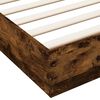 vidaXL Bed Frame with LED without Mattress Smoked Oak 180x200 cm Super King