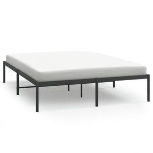 vidaXL Metal Bed Frame without Mattress Black 150x200cm