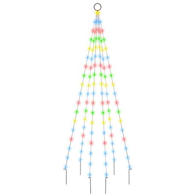 vidaXL Christmas Tree on Flagpole Colourful 108 LEDs 180 cm